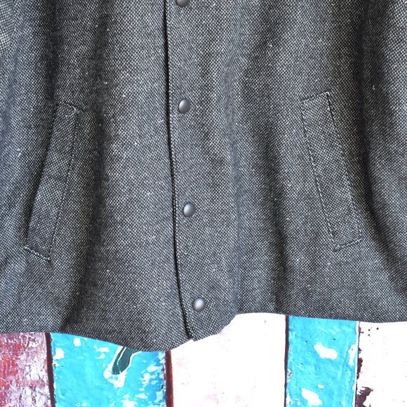 Men's Old Navy Tweed Bomber Jacket Heritage Long Sleeve XXLARGE Panther NEW - Picture 4 of 12